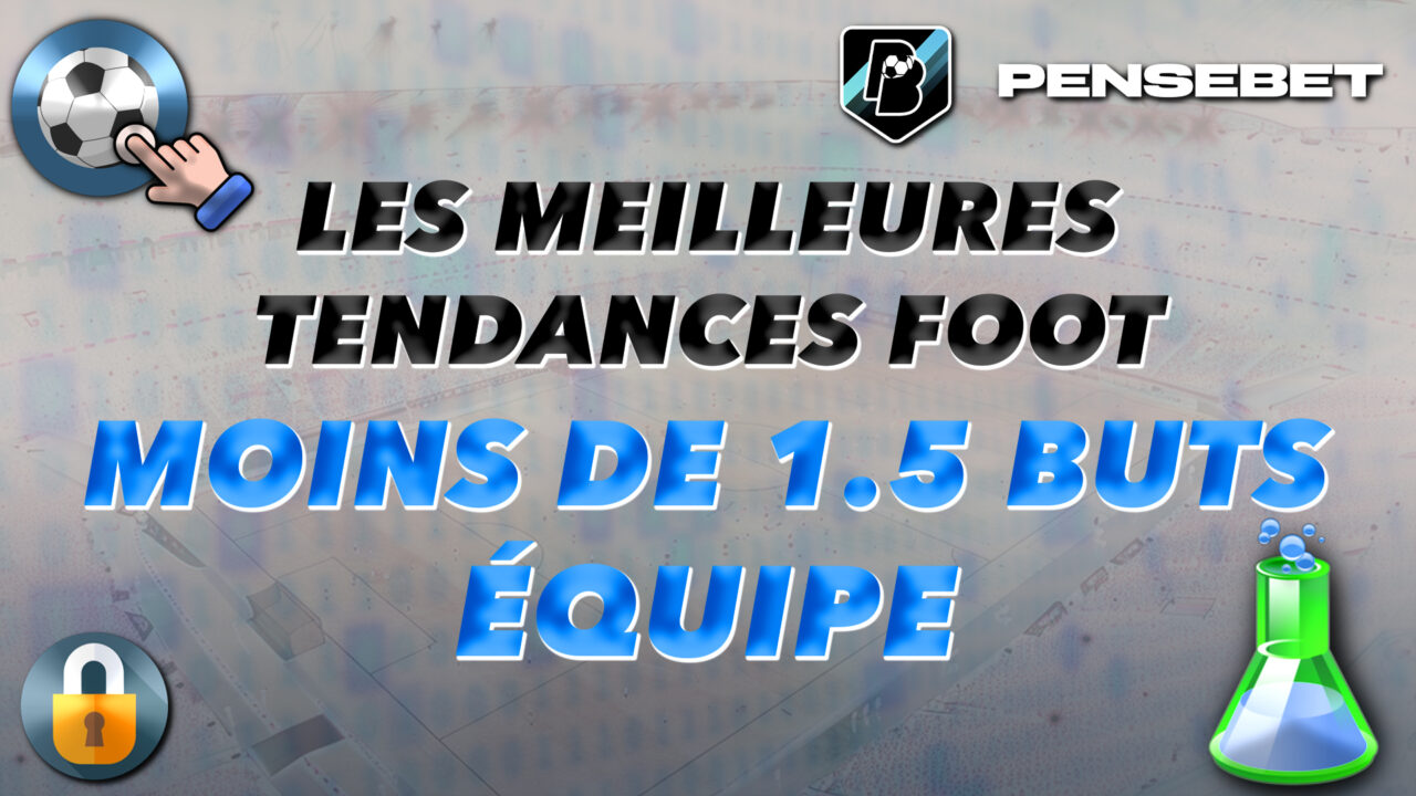 MEILLEURES TENDANCES FOOTBALL FOOT MOINS DE 1.5 BUTS EQUIPE