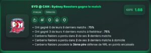 Canberra Raiders vs Sydney Roosters - Pronostic NRL - 05/06/2026