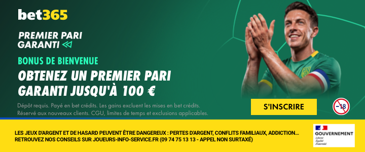 bet365 - Premier pari garanti jusqu'à 100€