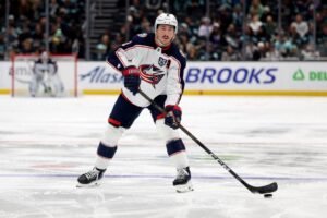 Zach Werenski in action for the Columbus Blue Jackets