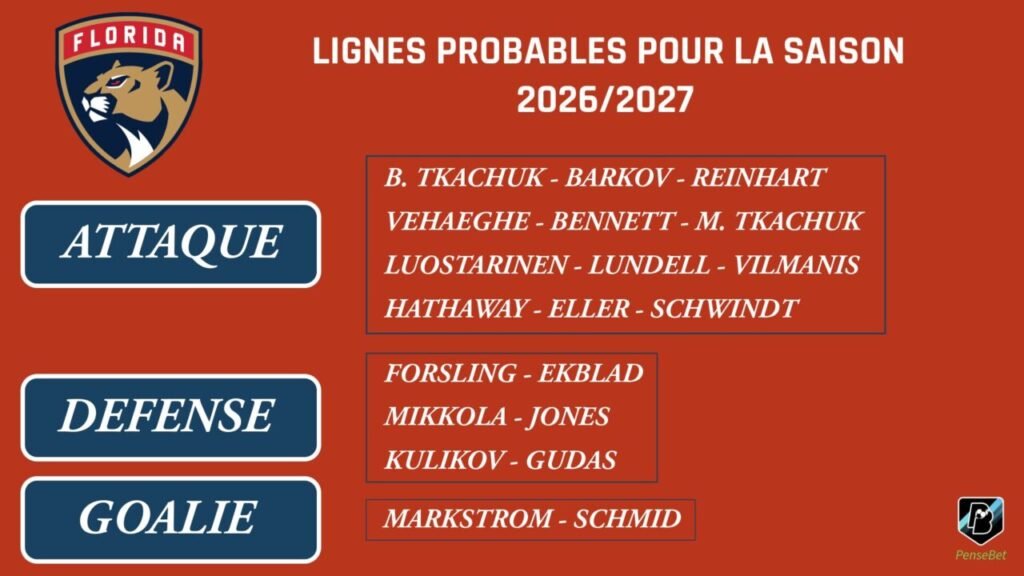 Florida Panthers projected lines 2026-2027