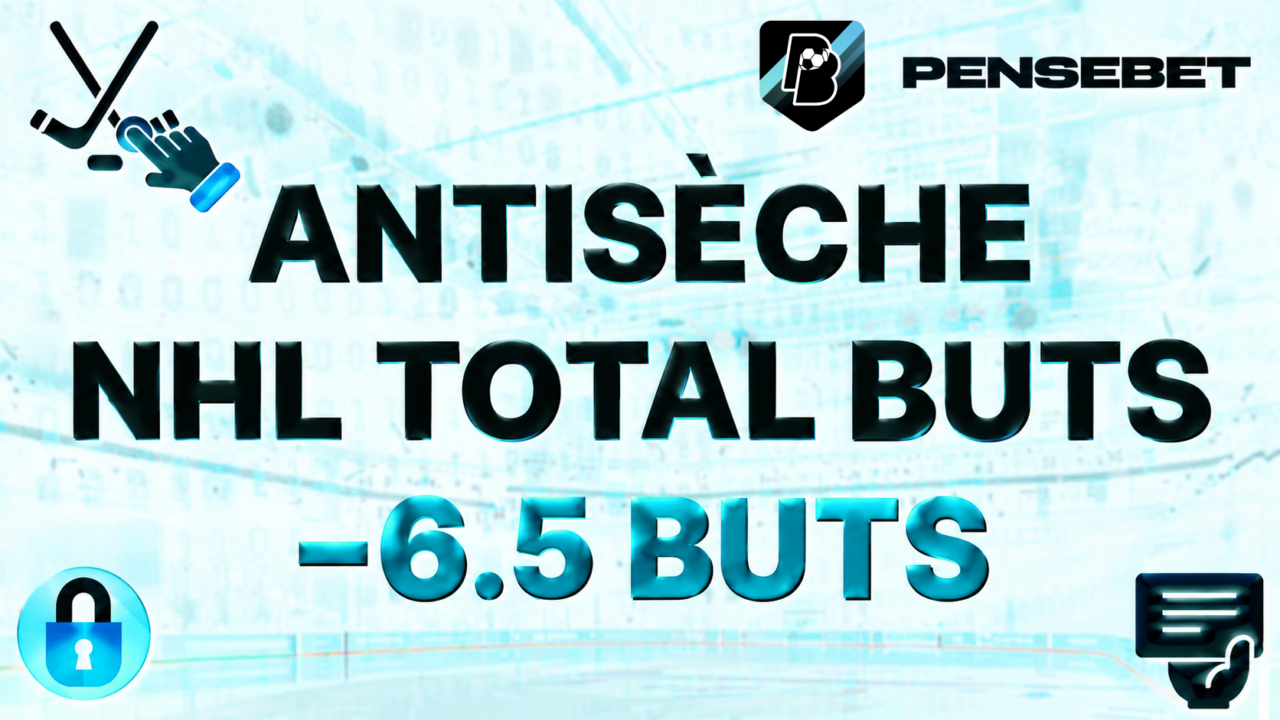 ANTISECHE NHL HOCKEY LNH MOINS DE 6.5 BUTS TOTAL